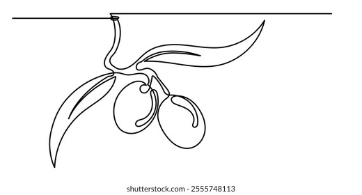 Continuous line drawing of olive branch.Line art of olive branch green fruit.
Hand-Drawn Olive Tree Berries Clipart. Food Design Template isolated on a white background.
