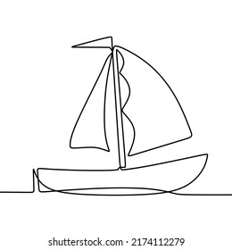 continuous line drawing on boat 