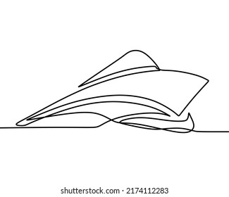 continuous line drawing on boat 