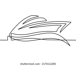 continuous line drawing on boat 