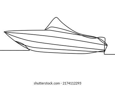 continuous line drawing on boat 