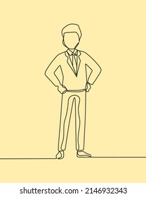 dibujo de línea continua para el hombre de negocios