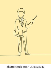 continuous line drawing on business man