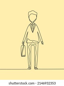 continuous line drawing on business man