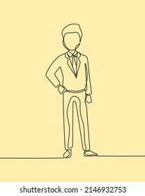 continuous line drawing on business man