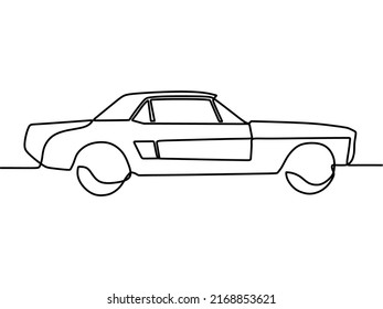 continuous line drawing on car