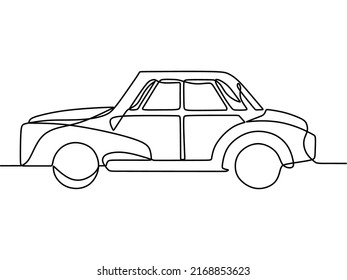 dibujo de línea continua en el coche