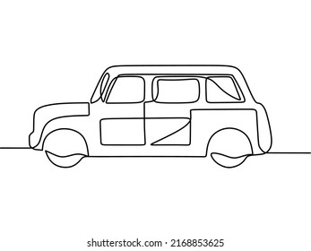 continuous line drawing on car