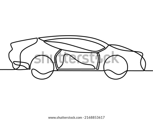 continuous line drawing on\
car