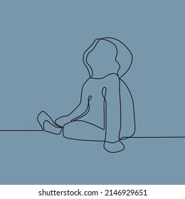 dibujo de línea continua sobre los niños