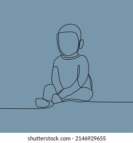 continuous line drawing on chilldren