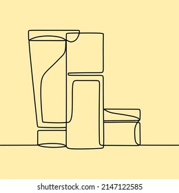 continuous line drawing on cosmetic