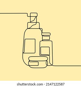 continuous line drawing on cosmetic