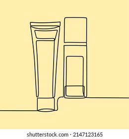 continuous line drawing on cosmetic