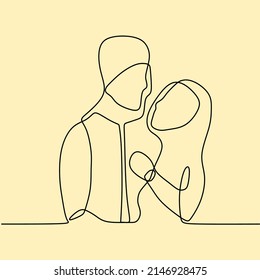 dibujo de línea continua en pareja