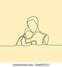 continuous line drawing on family