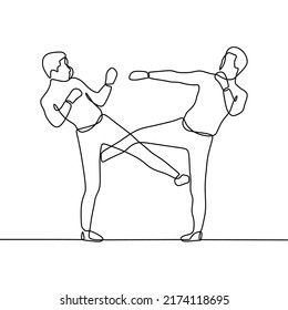 continuous line drawing on fight