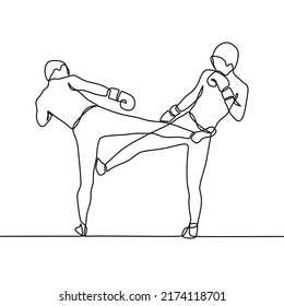 continuous line drawing on fight