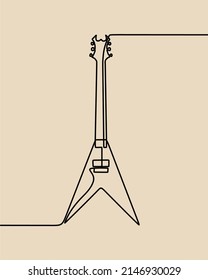 continuous line drawing on the guitar