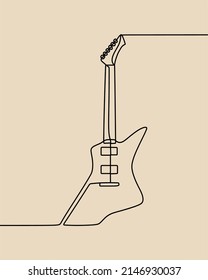 dibujo de línea continua en la guitarra