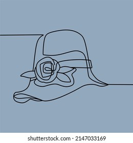 continuous line drawing on hat