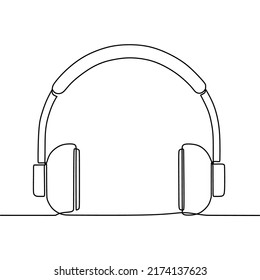 continuous line drawing on headphone