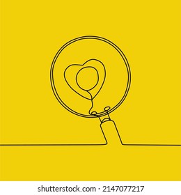 continuous line drawing on heart