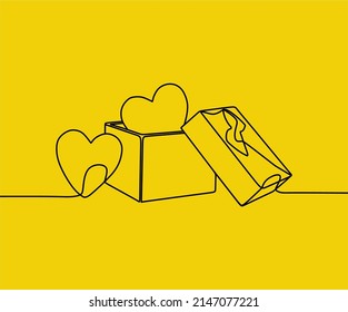 continuous line drawing on heart