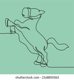 dibujo de línea continua en caballo