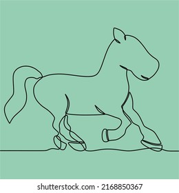 continuous line drawing on horse