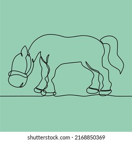 dibujo de línea continua en caballo