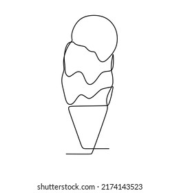 continuous line drawing on ice cream