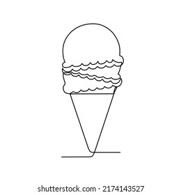 continuous line drawing on ice cream
