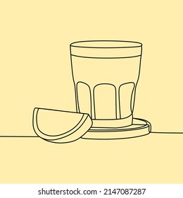 continuous line drawing on juice