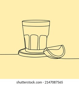 continuous line drawing on juice
