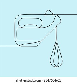 continuous line drawing on kitchen tools