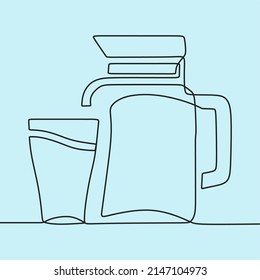 Continuous Line Drawing On Kitchen Tools