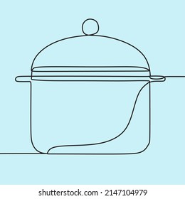 Continuous Line Drawing On Kitchen Tools