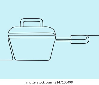 Continuous Line Drawing On Kitchen Tools