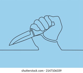 continuous line drawing on knife