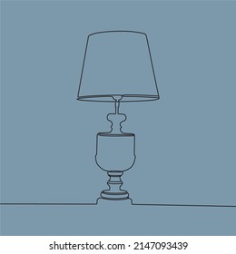 dibujo de línea continua sobre la lámpara