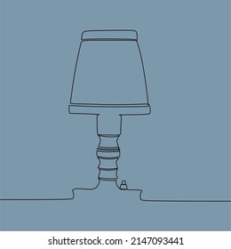 continuous line drawing on lamp