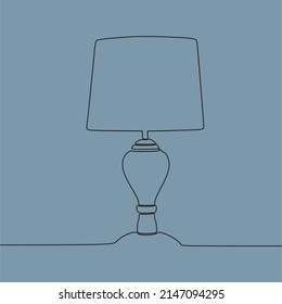 dibujo de línea continua sobre la lámpara