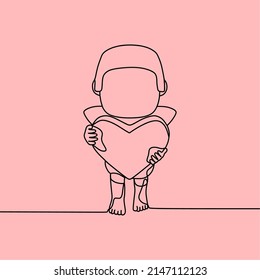continuous line drawing on love