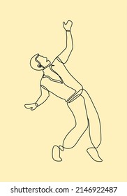 continuous line drawing on man
