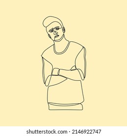 dibujo de línea continua en el hombre
