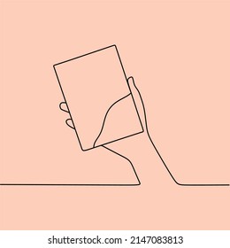 continuous line drawing on note card