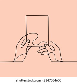 continuous line drawing on note card