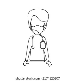 continuous line drawing on nurse