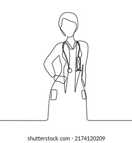 continuous line drawing on nurse